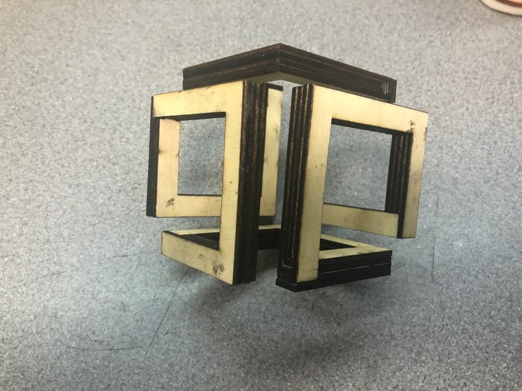 Макет Макет куба бесконечности для лазерной резки файл dxf