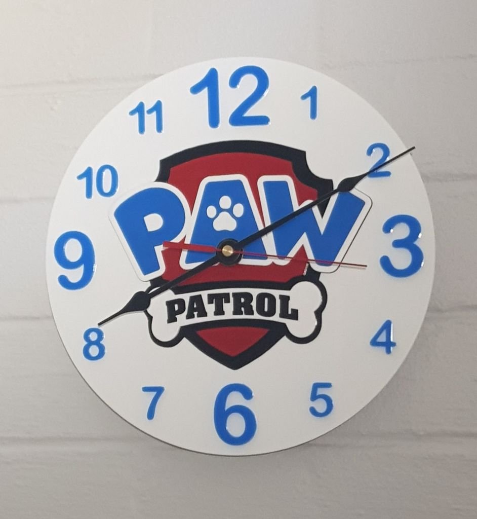 Макет Макет настенных часов в виде Paw Patrol для лазерной резки