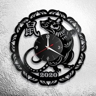 Интересный макет Макет настенных часов на Новый год 2020 для лазерной резки формат dxf