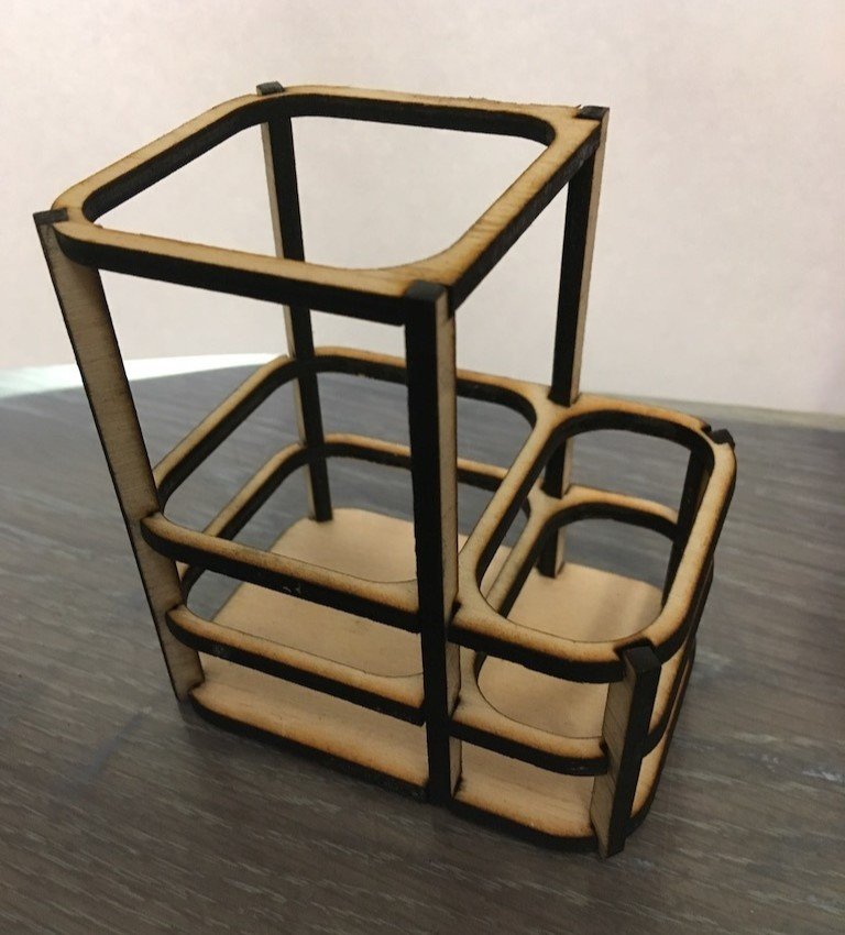 Макет Макет подставки для карандашей для лазерной резки формат dxf