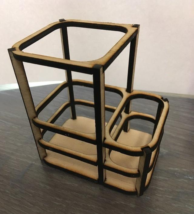 Макет Макет подставки для карандашей для лазерной резки формат dxf