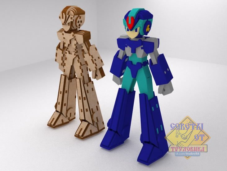Макет Макет робота Mega Man для лазерной резки