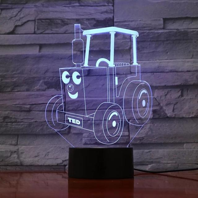 Макет Макет трактора для лазерной резки в виде 3D-оптической иллюзии холограмма