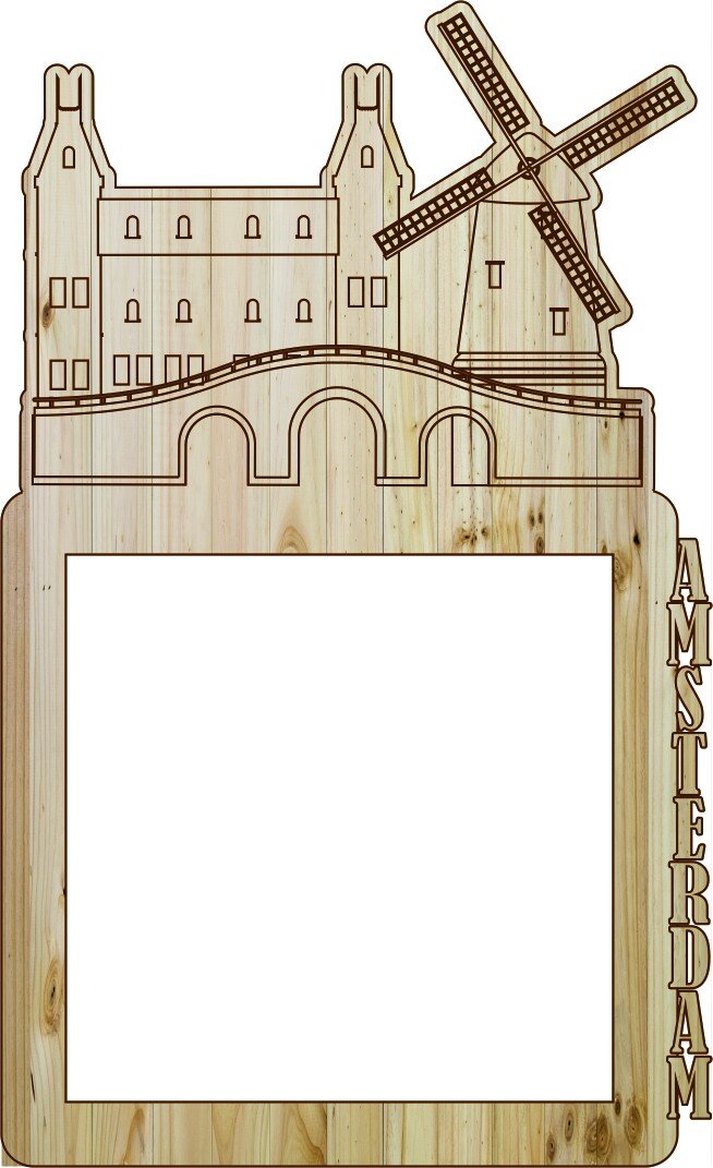 Макет Макет фоторамки для лазерной резки в формате dxf Амстердам