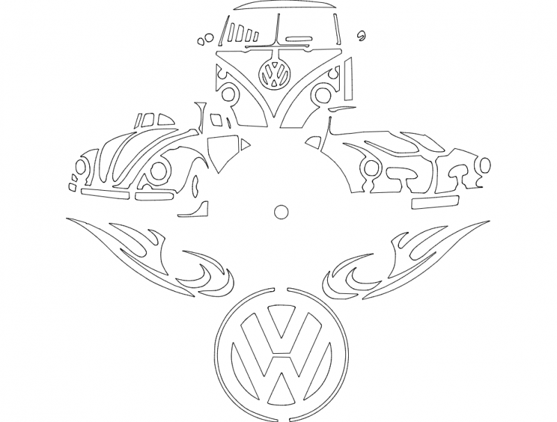 Макет Макет часов в формате DXF для VW для лазерной резки
