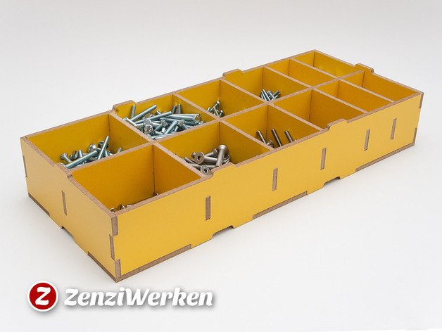 Макет Макет ящика для хранения compartments для станка с ЧПУ формат dxf