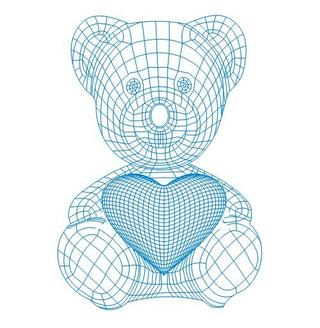 Интересный макет Макет 3D-лампы в виде медведя с сердцем для лазерной резки