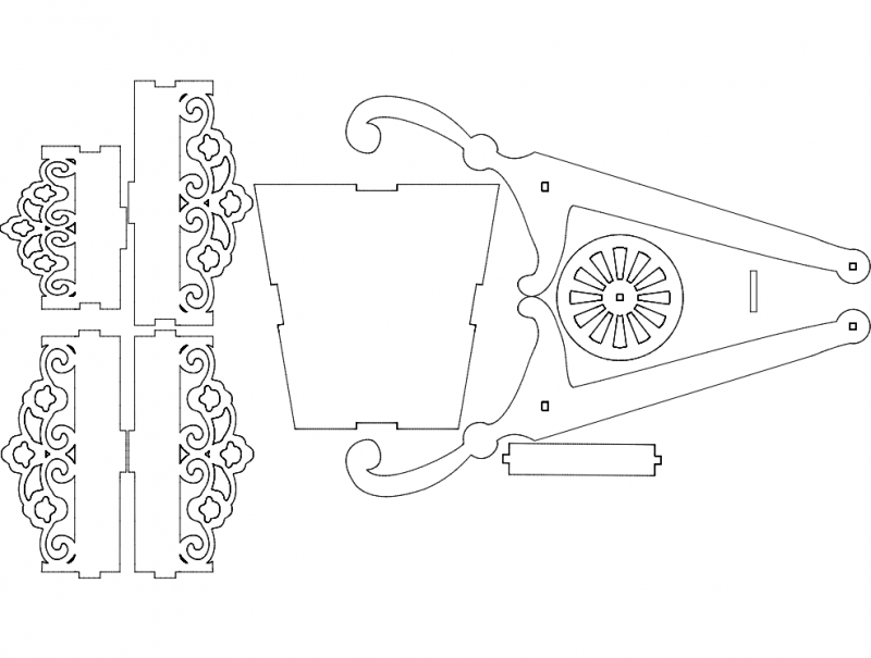 Макет Макет CorelDRAW для лазерной резки Carriola формат DXF