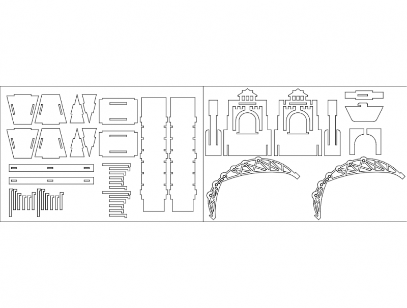 Макет Макет Tower Bridge часть 2 для лазерной резки DXF-файл