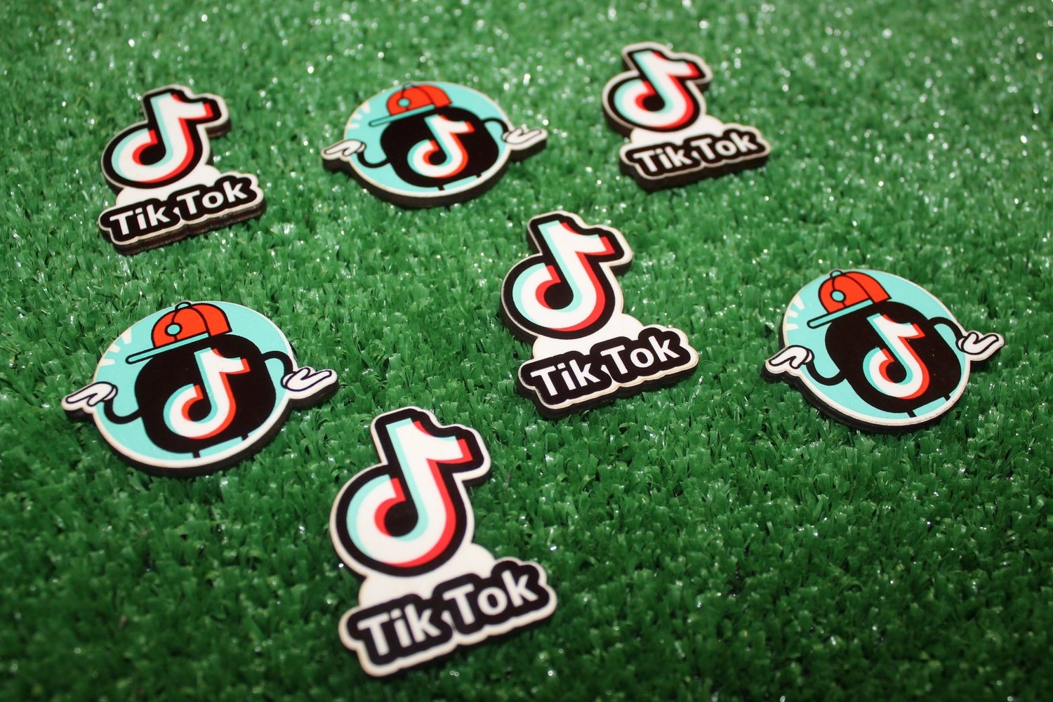 Макет Макеты деревянных магнитов для лазерной гравировки иконки для TikTok
