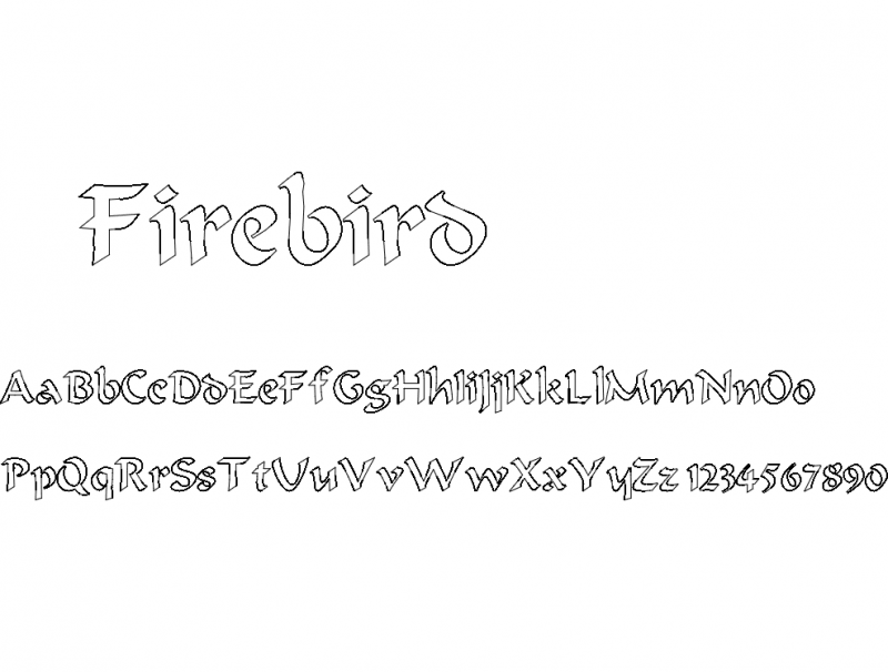Макет Марлин-шрифт Firebird для лазерной резки DXF-файл