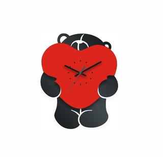 Интересный макет Медведь с часами в виде сердца макет для лазерной резки