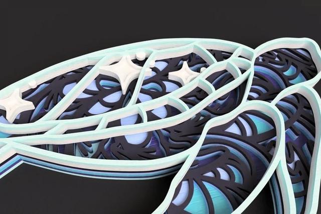 Макет Многослойная SVG-развёртка черепахи для лазерной резки — изображение 2