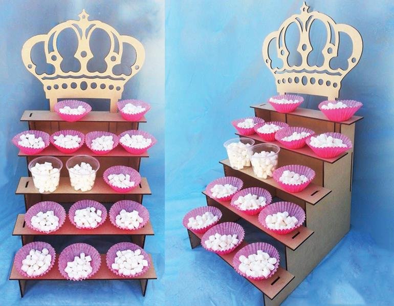 Макет Многоуровневая полка-дисплей с короной макет для лазерной резки