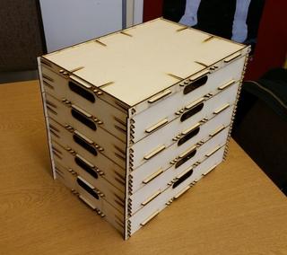 Интересный макет Многоярусные коробки для хранения для лазерной резки файл dxf