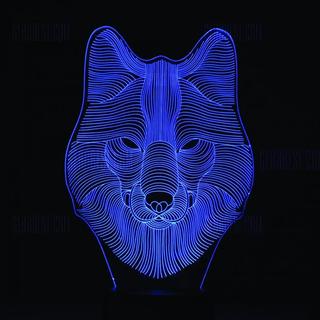 Интересный макет Модель волка для 3D-подсветки в виде ночника чертёж для ЧПУ