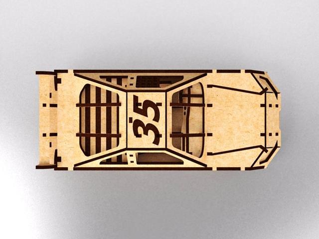 Макет Модель гоночного автомобиля NASCAR для лазерной резки файл PDF — изображение 2