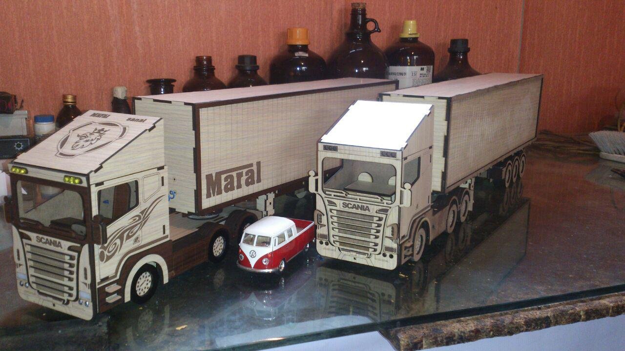 Макет Модель грузовика Scania для лазерной резки деревянная игрушка