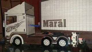 Интересный макет Модель грузовика Scania для лазерной резки деревянная игрушка