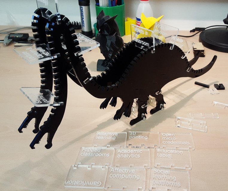 Макет Модель динозавра для лазерной резки x2 файл dxf