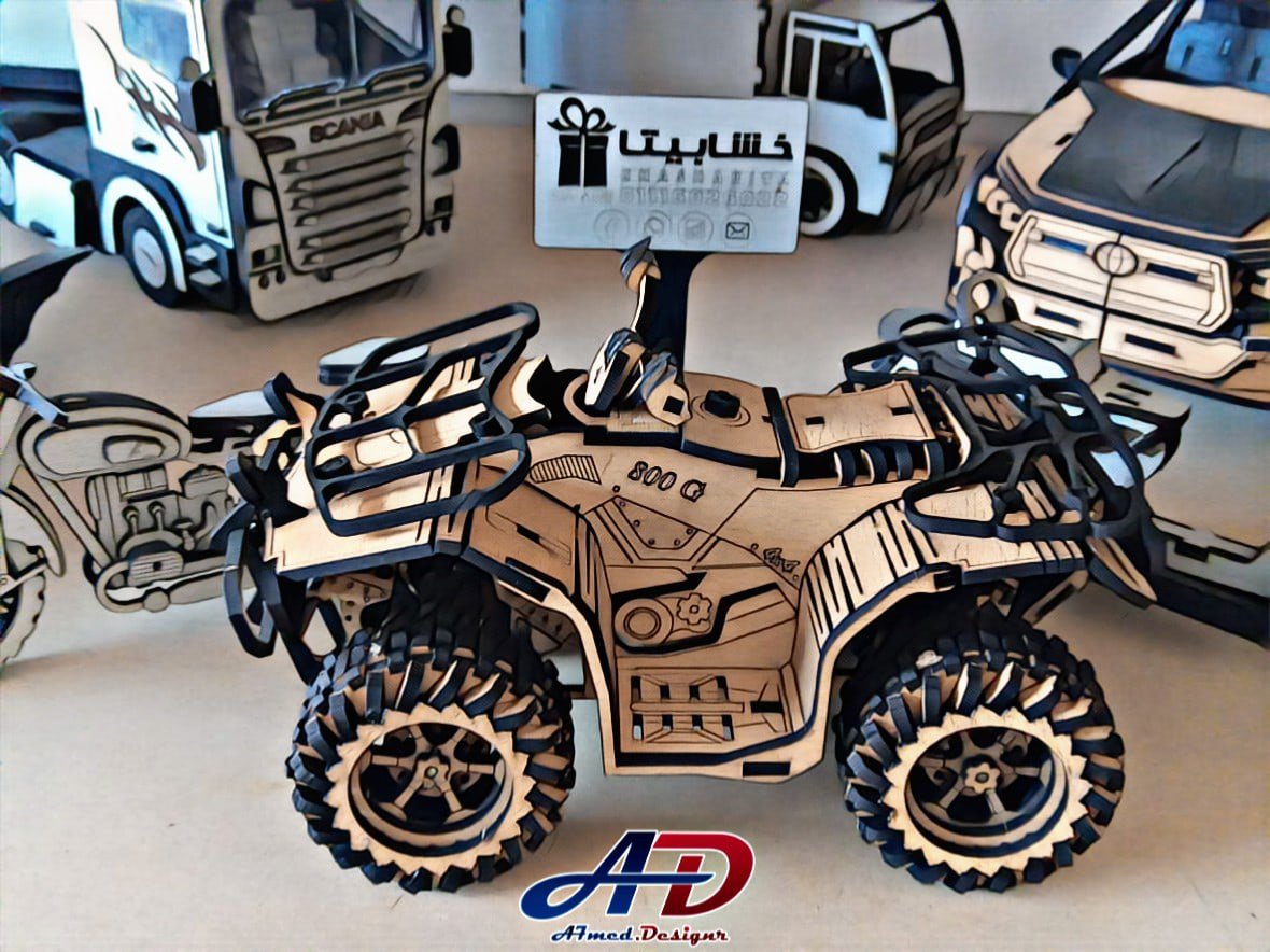 Макет Модель квадроцикла ATV для лазерной резки по дереву