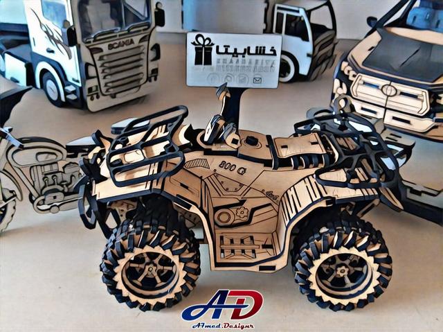 Макет Модель квадроцикла ATV для лазерной резки по дереву — изображение 3