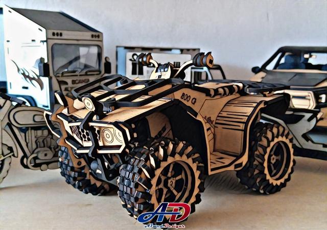 Макет Модель квадроцикла ATV для лазерной резки по дереву — изображение 2