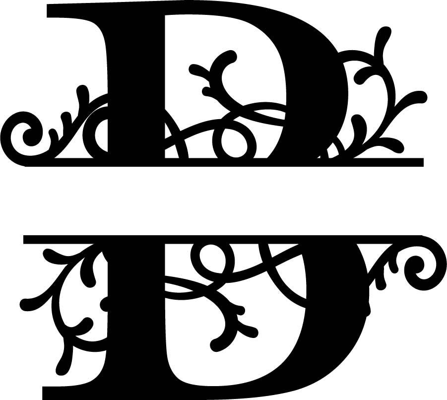 Макет Монограмма букв B макет в формате dxf для лазерной резки