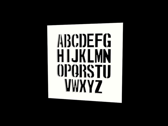 Макет Моноширинный шрифтовой шаблон для лазерной резки файл dxf