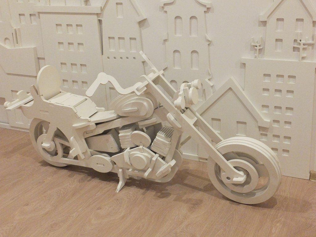 Макет Мотоцикл для лазерной резки формат dxf