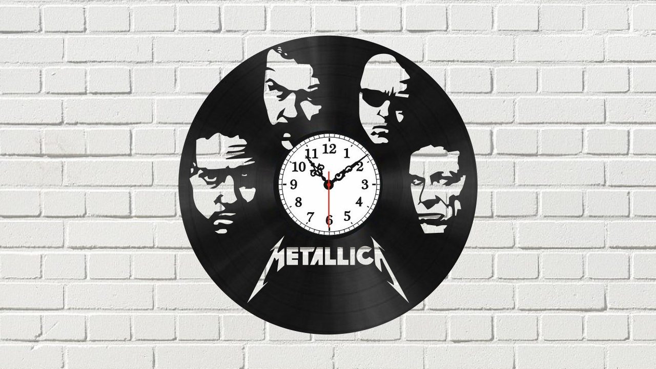 Макет Настенные часы в стиле Metallica для лазерной резки макет для станка
