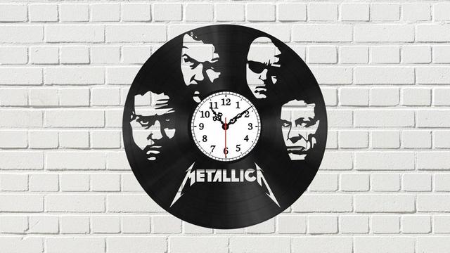 Макет Настенные часы в стиле Metallica для лазерной резки макет для станка