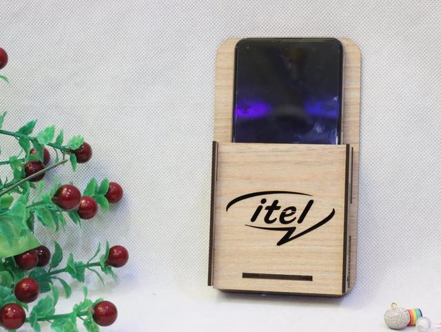 Макет Настенный мобильный держатель с логотипом itel для лазерной резки — изображение 3