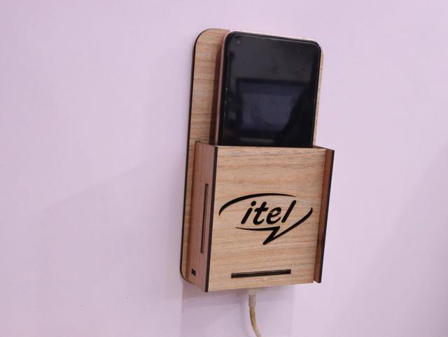 Макет Настенный мобильный держатель с логотипом itel для лазерной резки — изображение 5