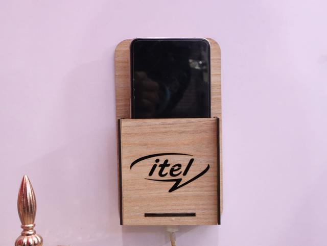 Макет Настенный мобильный держатель с логотипом itel для лазерной резки — изображение 6