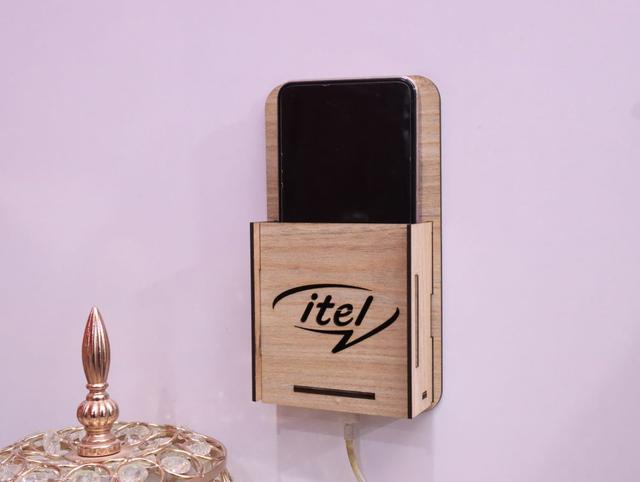 Макет Настенный мобильный держатель с логотипом itel для лазерной резки — изображение 10