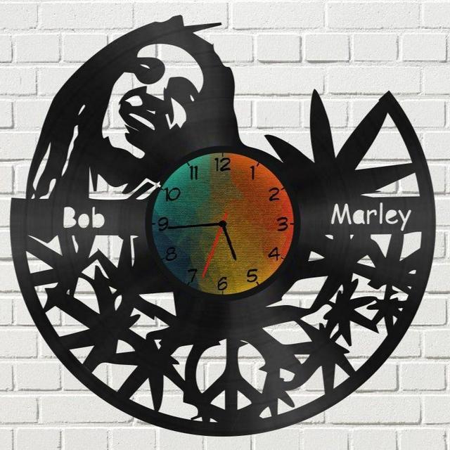 Макет Настенный часы в виде Боба Марley для лазерной резки макет для станка — изображение 1