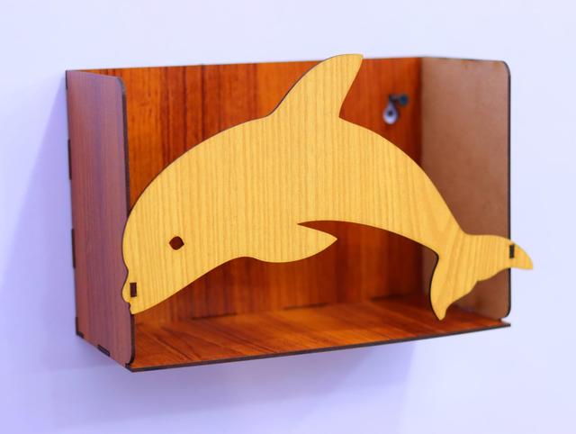 Макет Настенный shelf в виде дельфина макет для лазерной резки — изображение 10