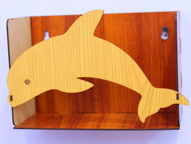 Макет Настенный shelf в виде дельфина макет для лазерной резки — изображение 6