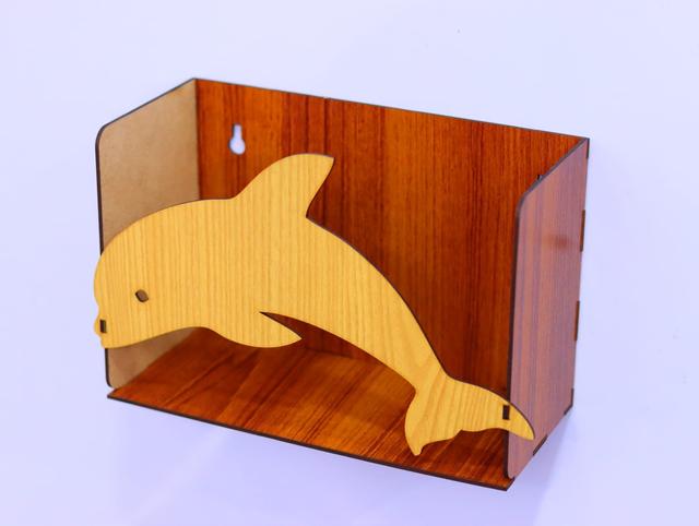 Макет Настенный shelf в виде дельфина макет для лазерной резки — изображение 7