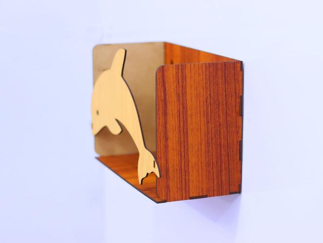 Макет Настенный shelf в виде дельфина макет для лазерной резки — изображение 5