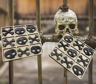 Интересный макет Настольная игра Крестики-нолики для Хэллоуина макет для лазерной резки
