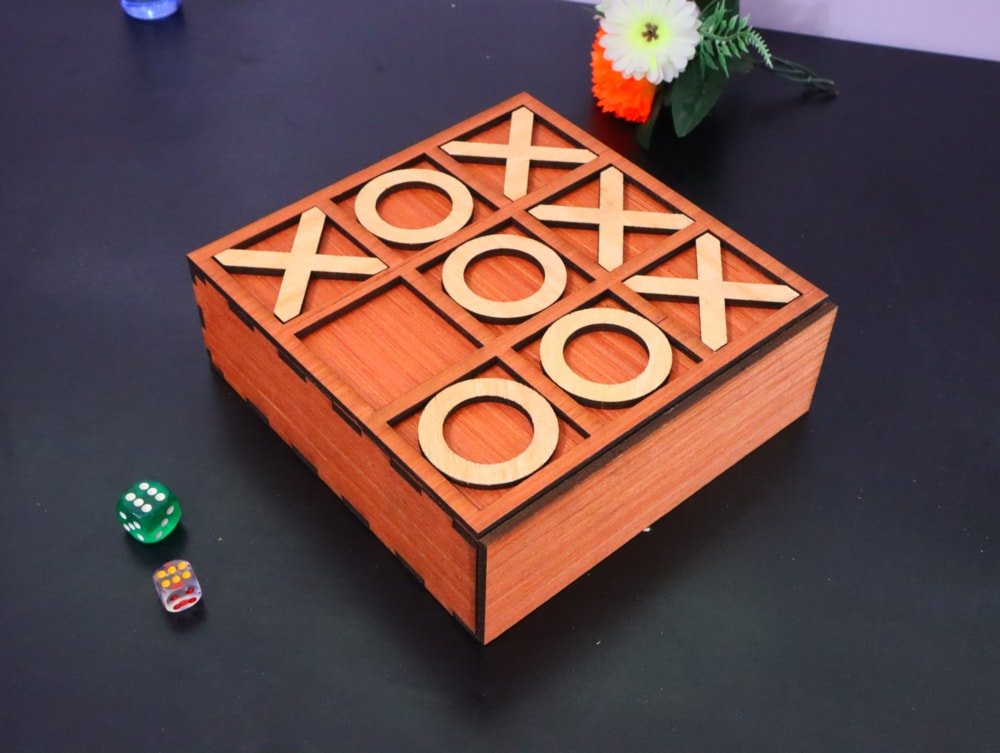 Макет Настольная игра Крестики-нолики для лазерной резки с DXF-файлом макета