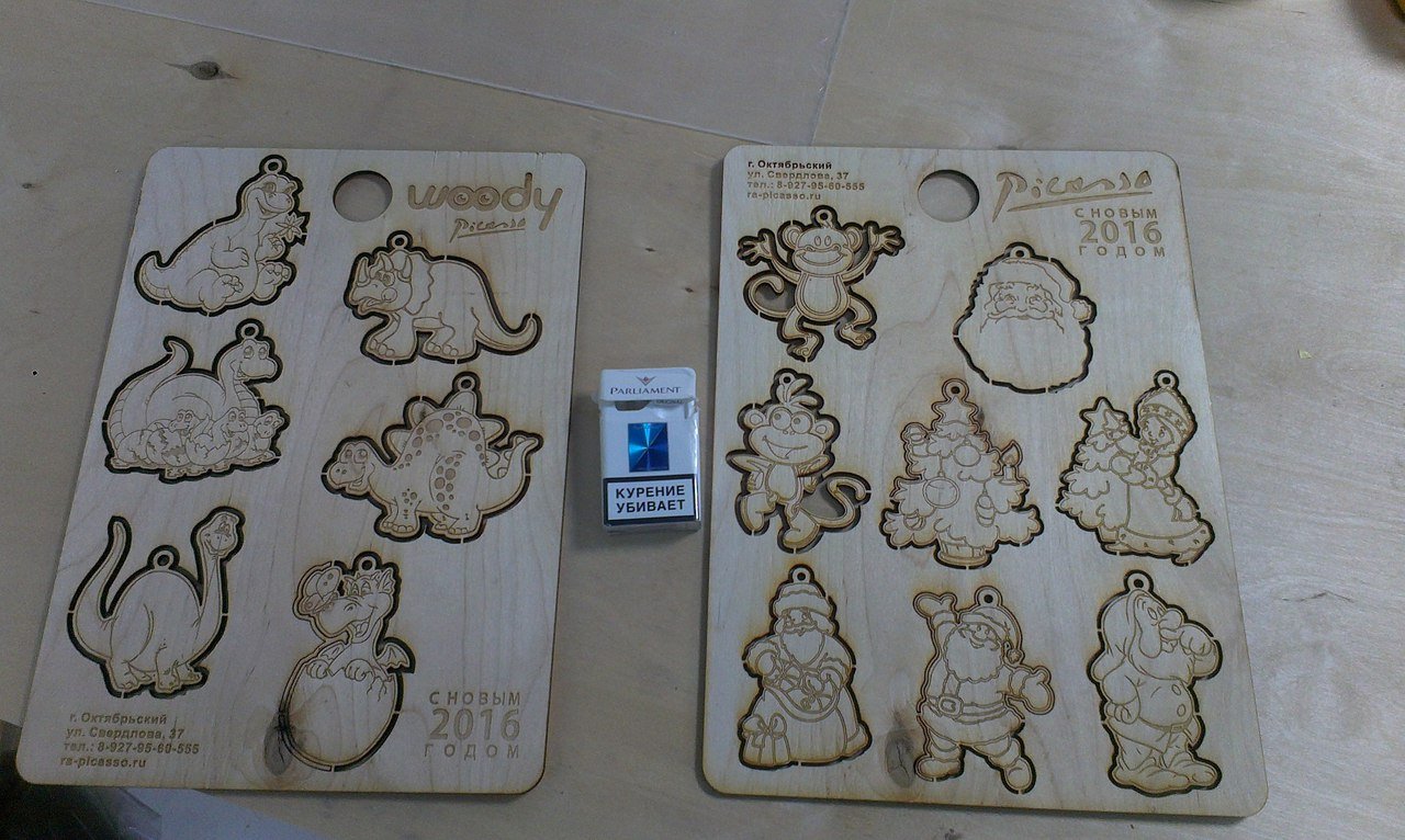 Макет Новогодние игрушки для лазерной резки
