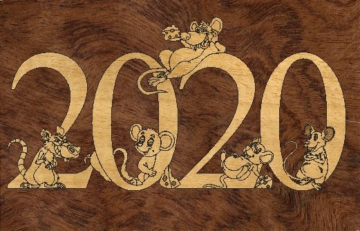 Макет Новогодний шаблон 2020 для лазерной резки