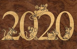 Интересный макет Новогодний шаблон 2020 для лазерной резки