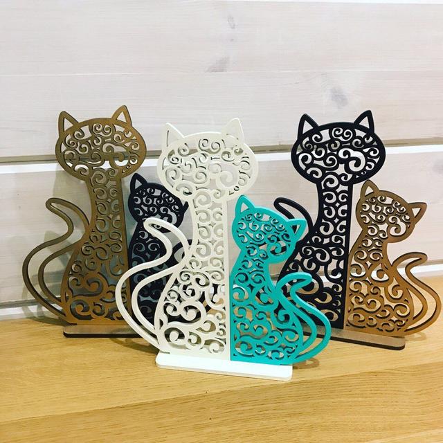 Макет Ночник-декор с изображением кота и котёнка для лазерной резки — изображение 2