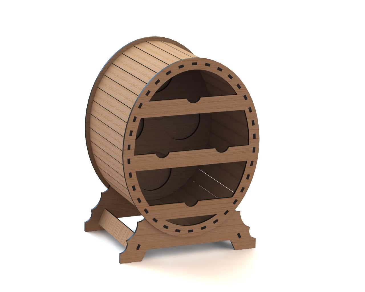 Макет Овальный стеллаж для лазерной резки файл dxf