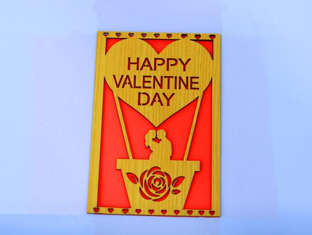 Макет Открытка ко Дню святого Валентина для лазерной резки векторный макет — изображение 3