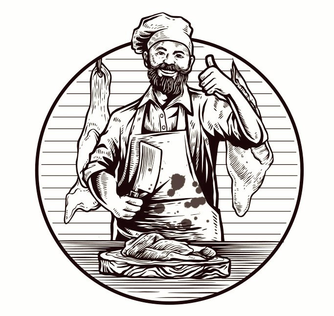 Макет Плакат для мясной лавки макет для лазерной резки